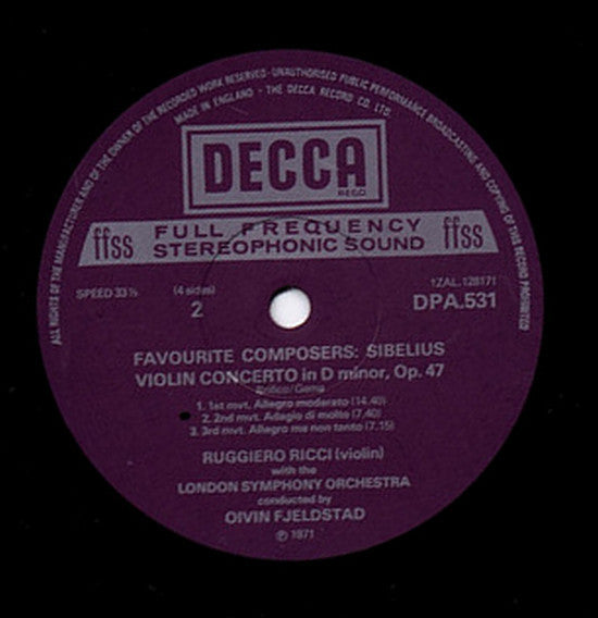 Sibelius* : Finlandia - Swan Of Tuonela - Vase Triste - Symphony No.2 - Karelia Suite - Violin Concerto (2xLP, Comp)