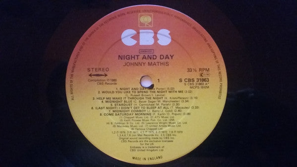 Johnny Mathis : Night & Day (LP, Comp)