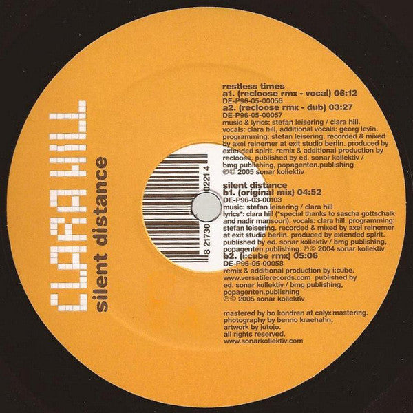 Clara Hill : Restless Times  / Silent Distance (Remixes) (12")