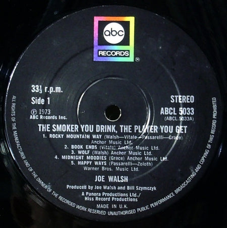 Joe Walsh : The Smoker You Drink, The Player You Get (LP, Album, RE)