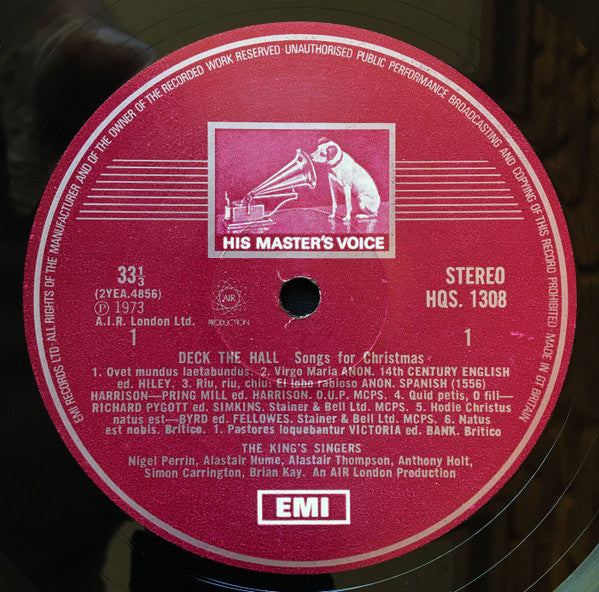 The King's Singers : Deck The Hall - Songs For Christmas (LP, Album)