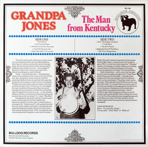 Grandpa Jones : The Man From Kentucky (LP, Album)
