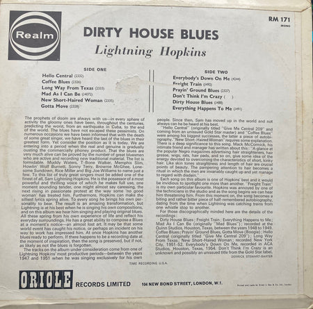 Lightning Hopkins* : Dirty House Blues (LP, Comp)