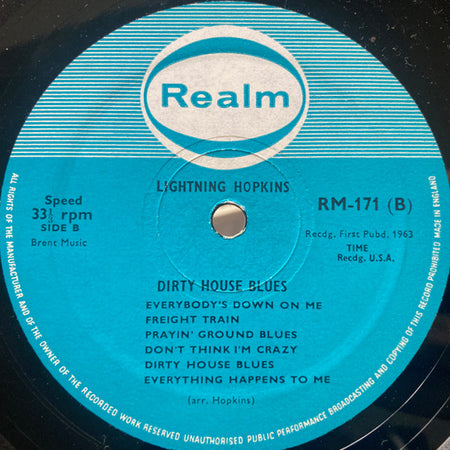 Lightning Hopkins* : Dirty House Blues (LP, Comp)