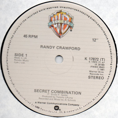 Randy Crawford : Secret Combination (12")