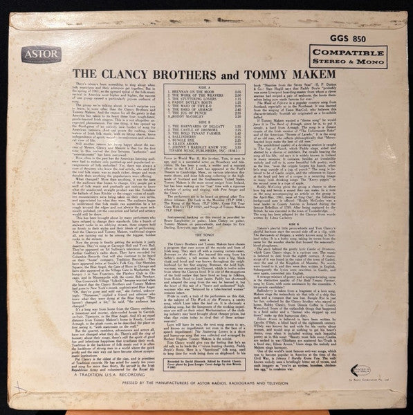 The Clancy Bros. & Tommy Makem* : The Clancy Bros. & Tommy Makem (LP, Album)