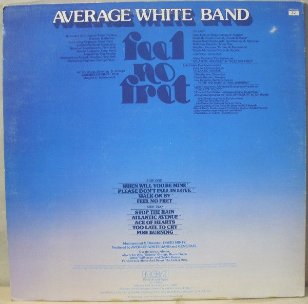 Average White Band : Feel No Fret (LP, Album, Sky)
