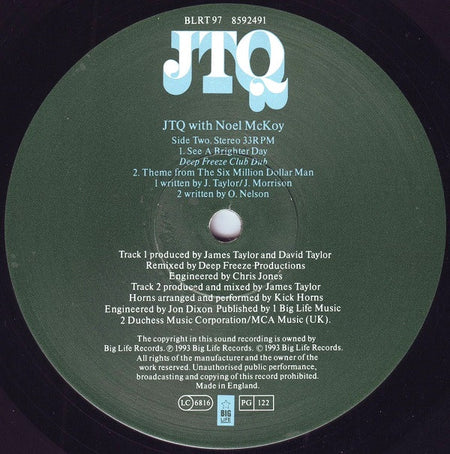 The James Taylor Quartet With Noel McKoy : See A Brighter Day (12")