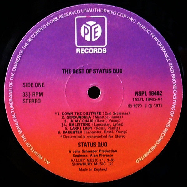 Status Quo : The Best Of Status Quo (LP, Comp, RP, Pur)