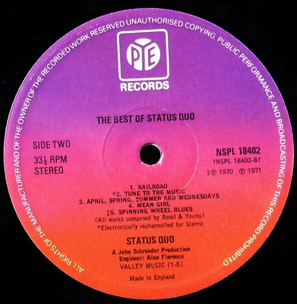 Status Quo : The Best Of Status Quo (LP, Comp, RP, Pur)