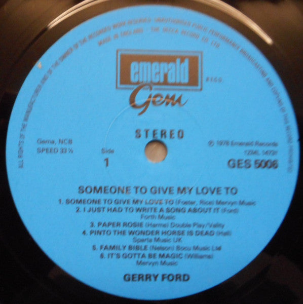 Gerry Ford : Someone To Give My Love To (LP, Album)
