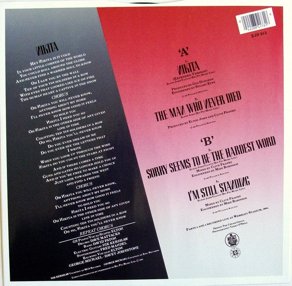 Elton John : Nikita (12", Single, Ltd)