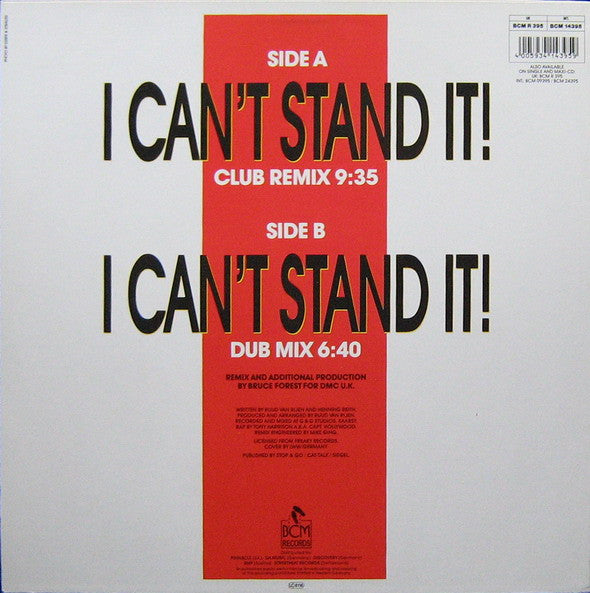 Twenty 4 Seven Featuring Capt. Hollywood* : I Can't Stand It! (The Remix) (12", Maxi)