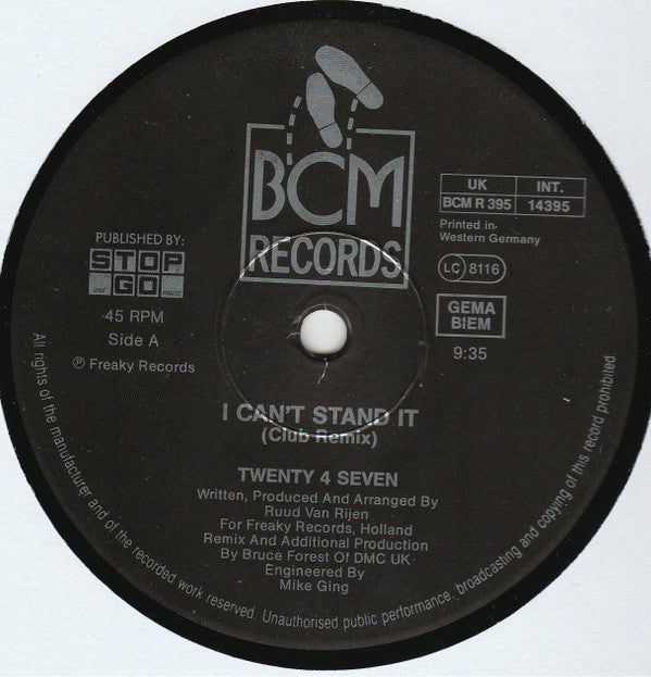 Twenty 4 Seven Featuring Capt. Hollywood* : I Can't Stand It! (The Remix) (12", Maxi)