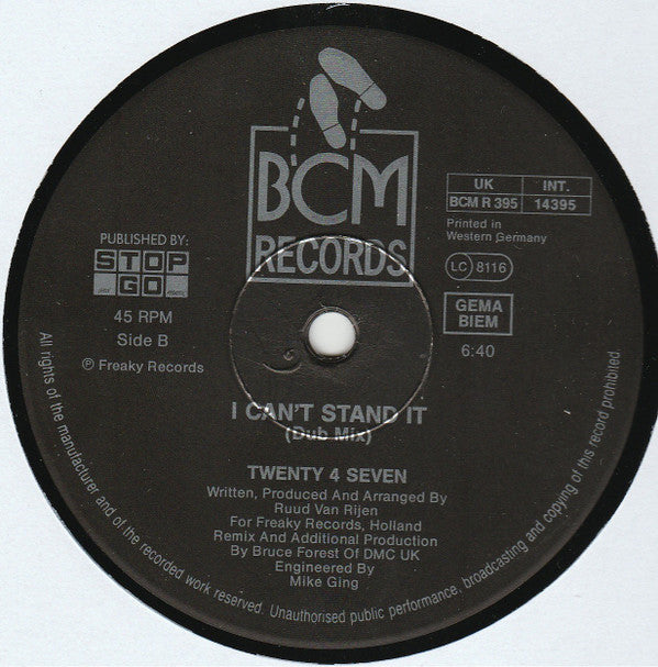 Twenty 4 Seven Featuring Capt. Hollywood* : I Can't Stand It! (The Remix) (12", Maxi)