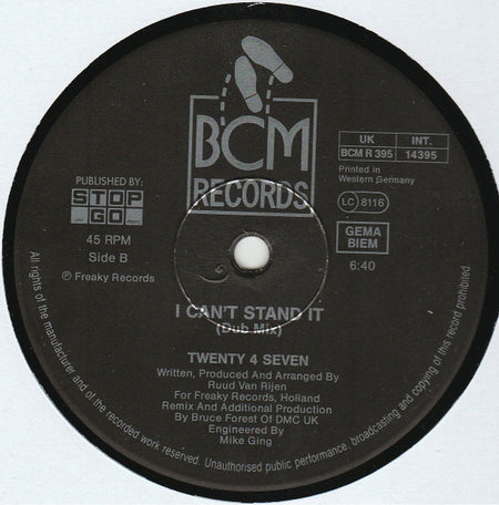 Twenty 4 Seven Featuring Capt. Hollywood* : I Can't Stand It! (The Remix) (12", Maxi)
