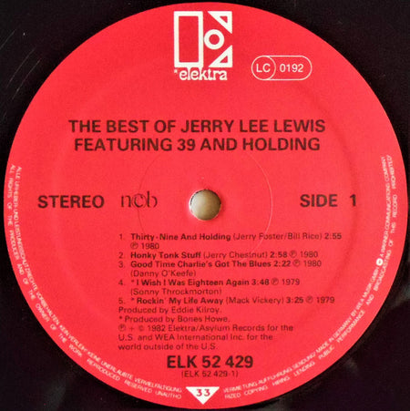 Jerry Lee Lewis : The Best Of Jerry Lee Lewis Featuring 39 And Holding (LP, Comp)