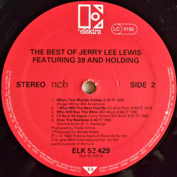 Jerry Lee Lewis : The Best Of Jerry Lee Lewis Featuring 39 And Holding (LP, Comp)