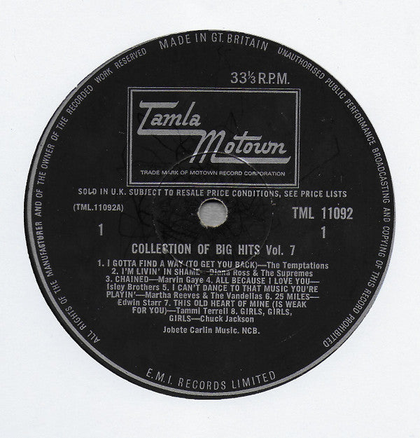 Various : A Collection Of 16 Original Big Hits Vol. 7 (LP, Comp, Mono)