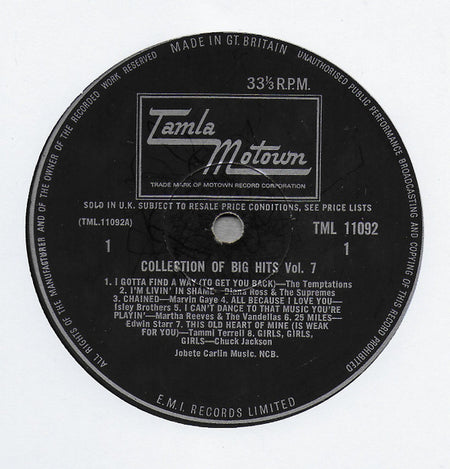 Various : A Collection Of 16 Original Big Hits Vol. 7 (LP, Comp, Mono)