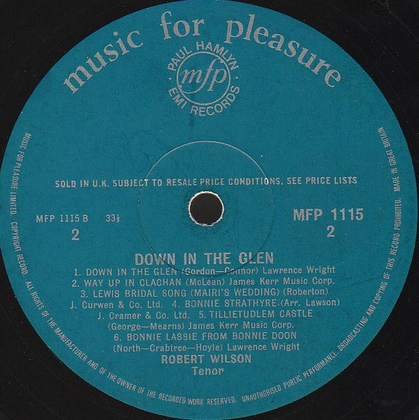 Robert Wilson (3) : Down In The Glen (LP, Album, Mono)
