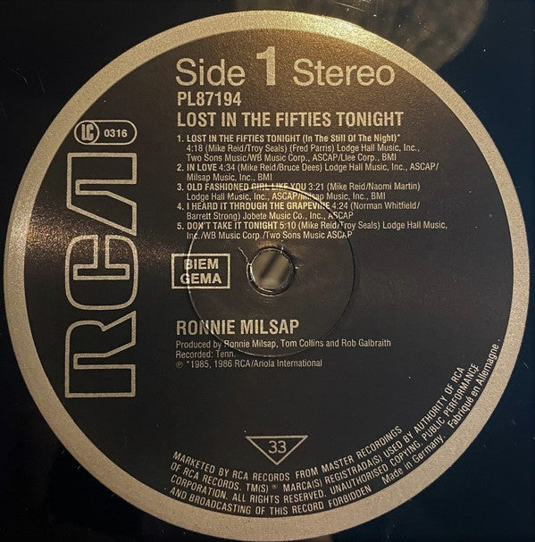 Ronnie Milsap : Lost In The Fifties Tonight (LP, Album)