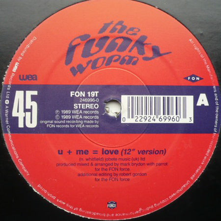 Funky Worm : U+Me=Love (12", Single)