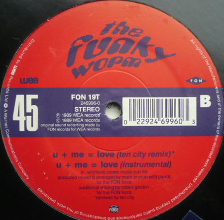 Funky Worm : U+Me=Love (12", Single)