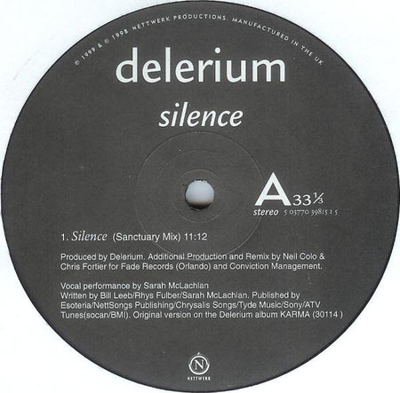 Delerium : Silence (12")