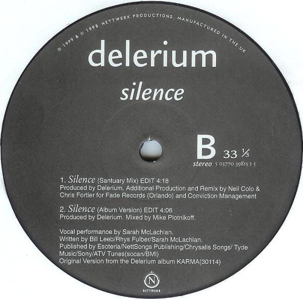 Delerium : Silence (12")