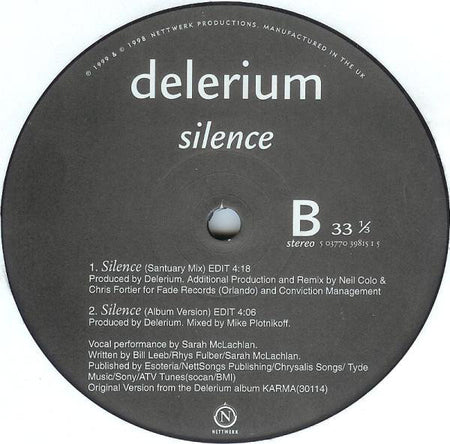 Delerium : Silence (12")