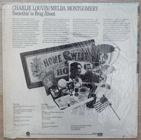 Charlie Louvin / Melba Montgomery : Somethin' To Brag About (LP, Album, RE)