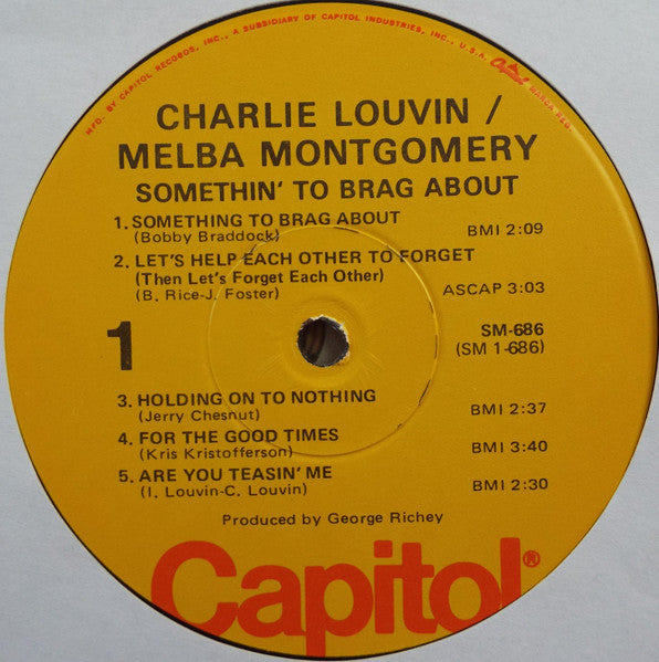 Charlie Louvin / Melba Montgomery : Somethin' To Brag About (LP, Album, RE)