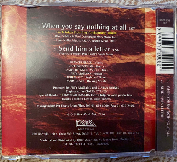 Frances Black : When You Say Nothing At All (CD, Single)