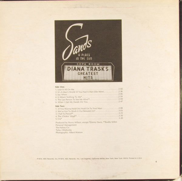 Diana Trask : Diana Trask's Greatest Hits (LP, Comp)
