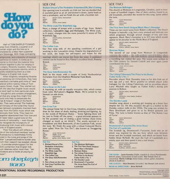 Tom Shepley's Band : How Do You Do? (LP, Album)
