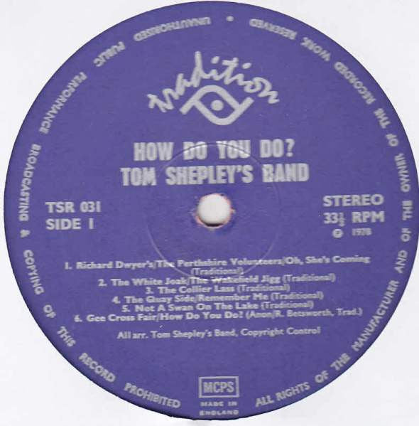 Tom Shepley's Band : How Do You Do? (LP, Album)
