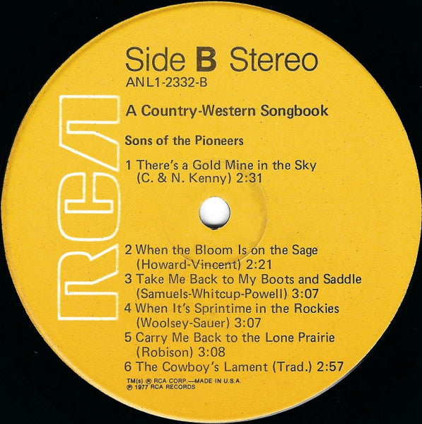 The Sons Of The Pioneers : A Country-Western Songbook (LP, Comp, RE)