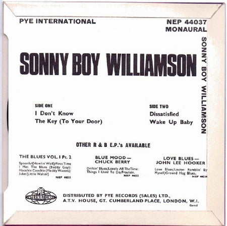 Sonny Boy Williamson (2) : Sonny Boy Williamson (7", EP, RE)