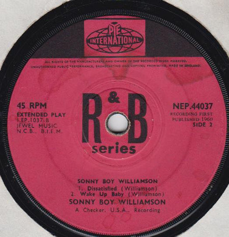 Sonny Boy Williamson (2) : Sonny Boy Williamson (7", EP, RE)