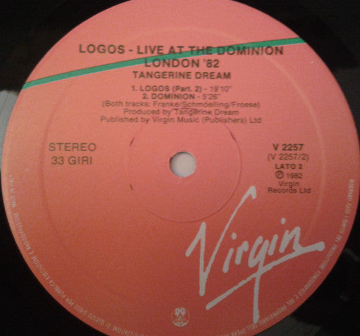 Tangerine Dream : Logos - Live At The Dominion London '82 (LP, Album)