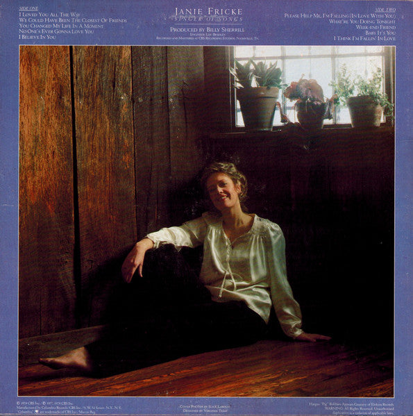 Janie Fricke : Singer Of Songs (LP, Album, Promo)