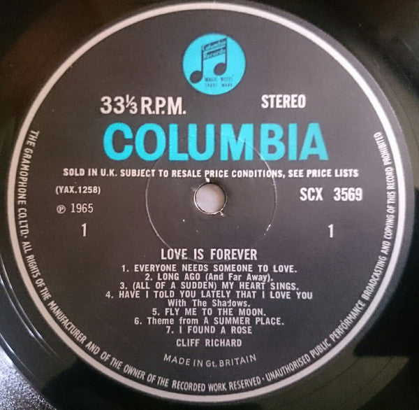 Cliff Richard : Love Is Forever (LP, Album)