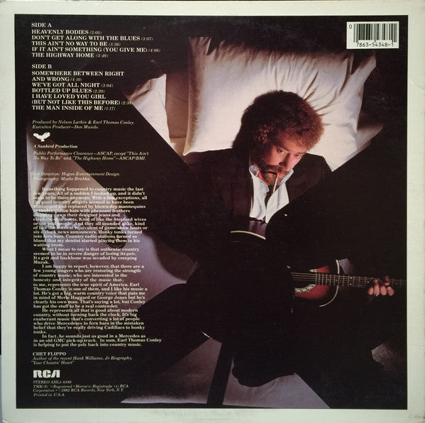 Earl Thomas Conley : Somewhere Between Right And Wrong (LP, Album, Ind)