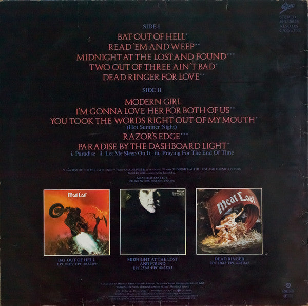Meat Loaf : Hits Out Of Hell (LP, Comp)