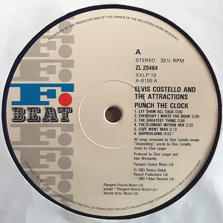 Elvis Costello And The Attractions* : Punch The Clock (LP, Album)
