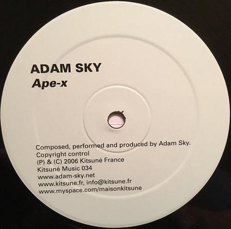 Adam Sky : Ape-X (12", S/Sided)