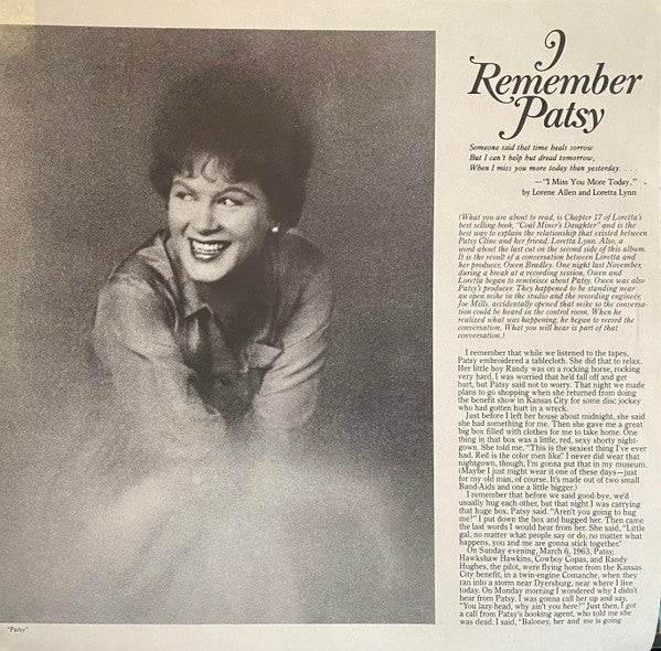 Loretta Lynn : I Remember Patsy (LP, Album)