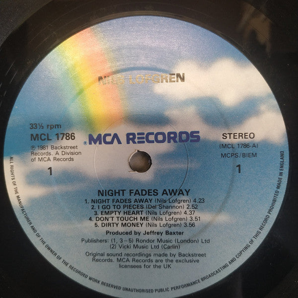 Nils Lofgren : Night Fades Away (LP, Album, RE)