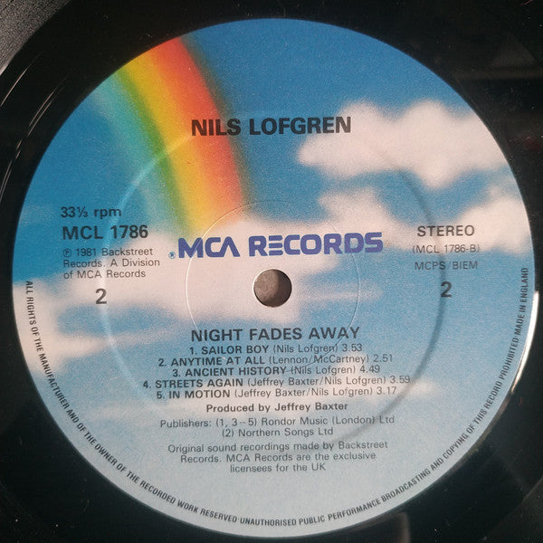 Nils Lofgren : Night Fades Away (LP, Album, RE)
